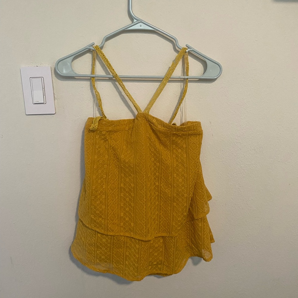 Mustard Blouse with Tie Detail